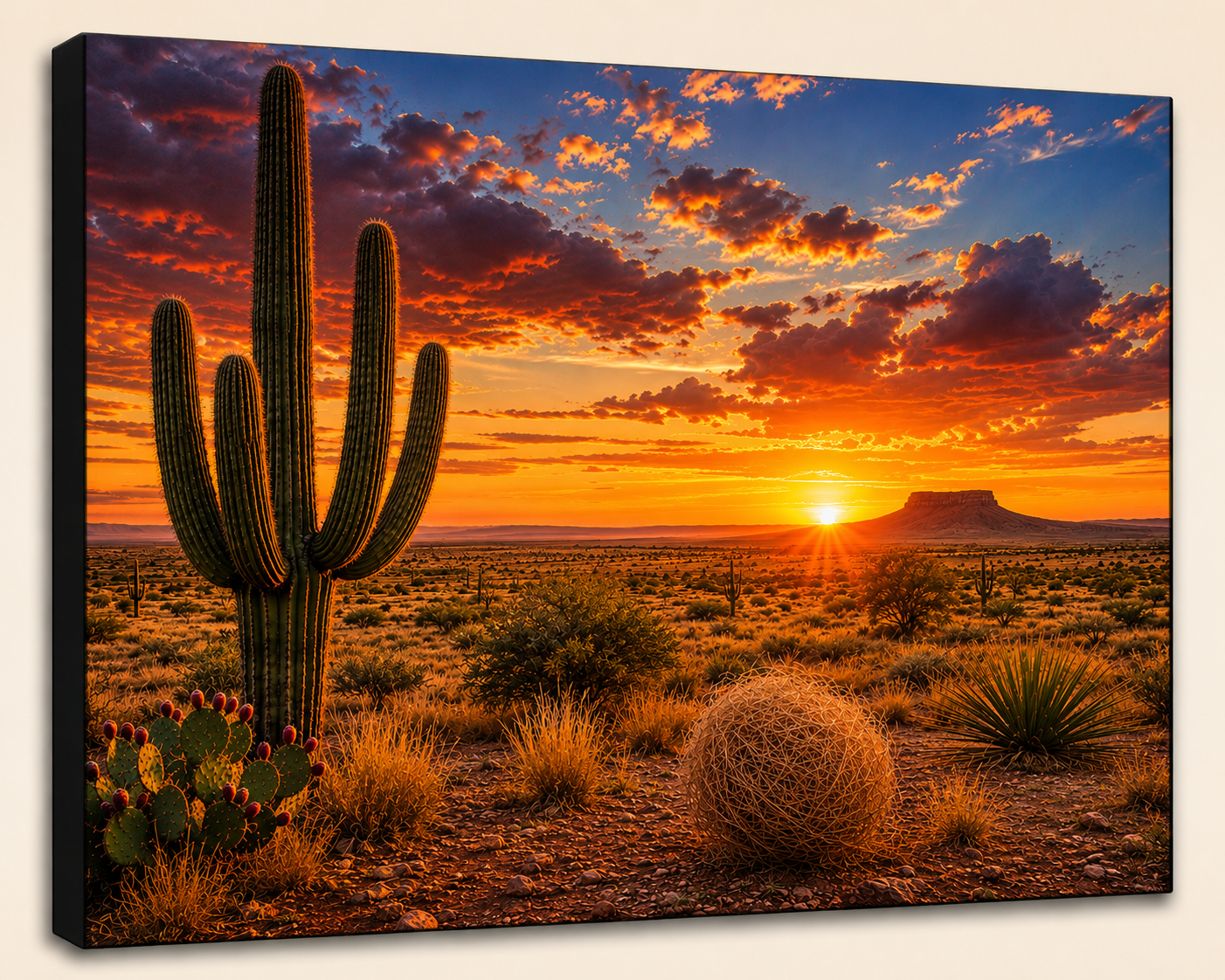 Cactus Texas Plains Canvas Print