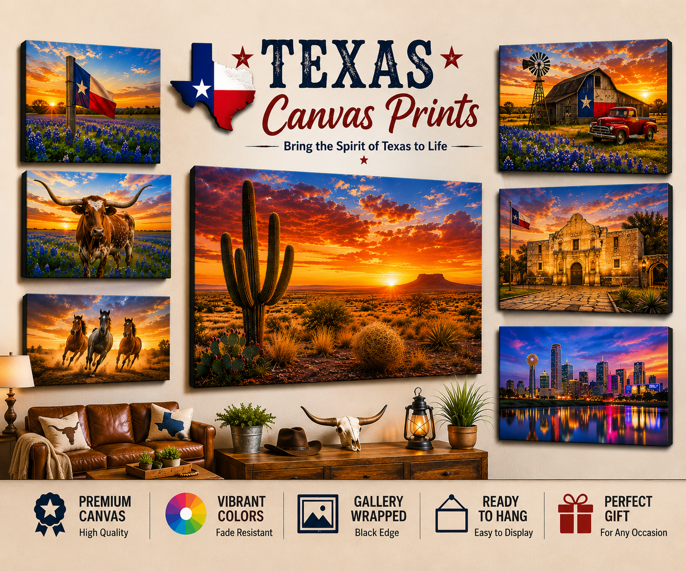 Texas Canvas Prints