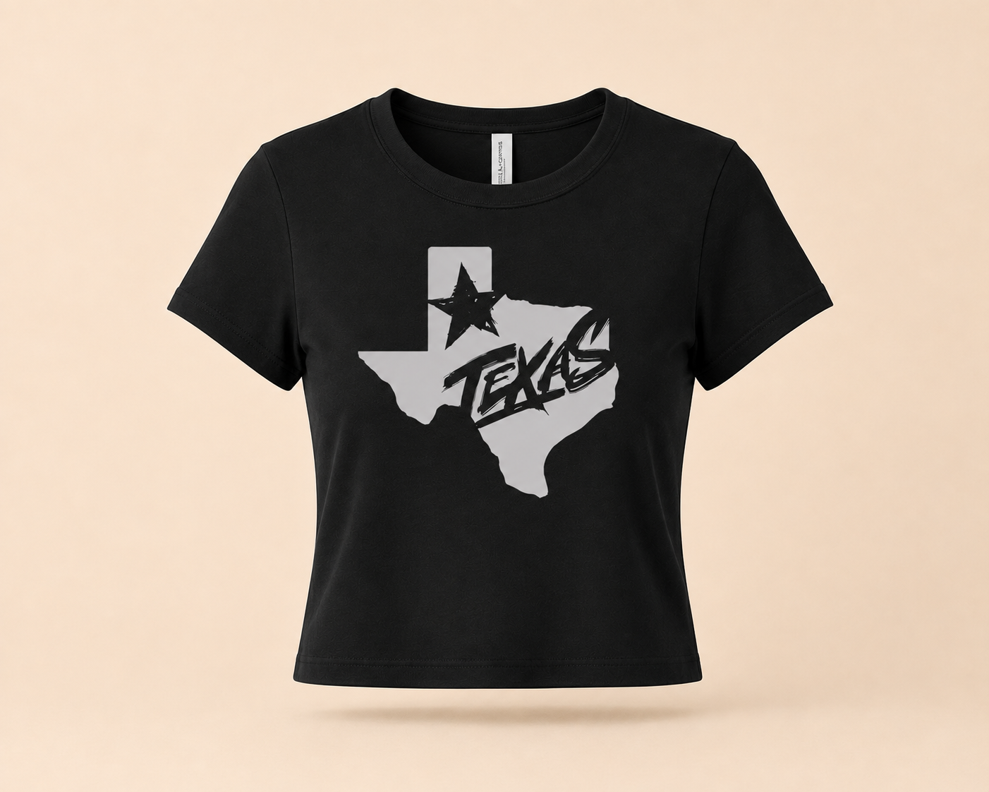Texas Distressed Women's Mid-Length Rib Tee