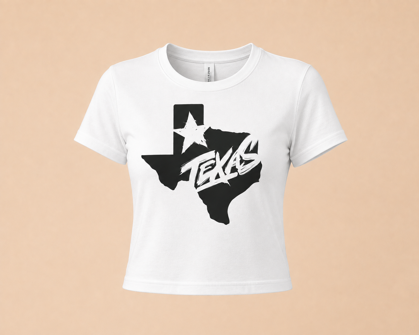 Texas Distressed Women's Mid-Length Rib Tee