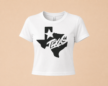 Texas Distressed Women's Mid-Length Rib Tee