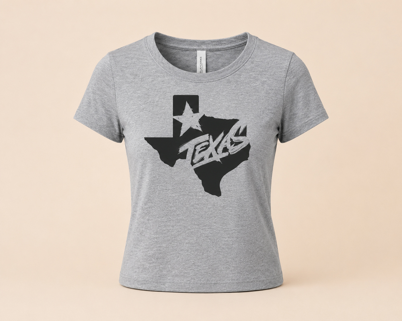 Texas Distressed Women's Mid-Length Rib Tee