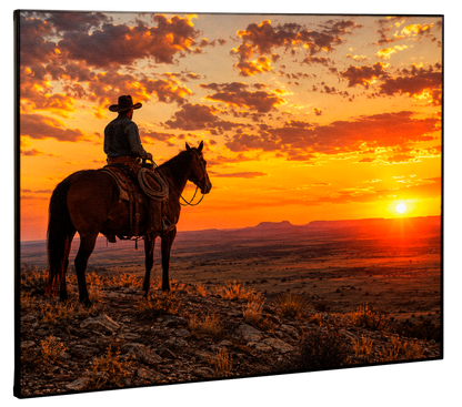 Cowboy Sunset Canvas Print