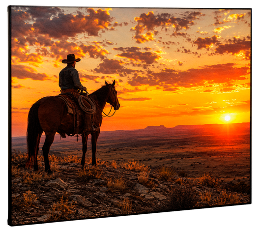 Cowboy Sunset Canvas Print