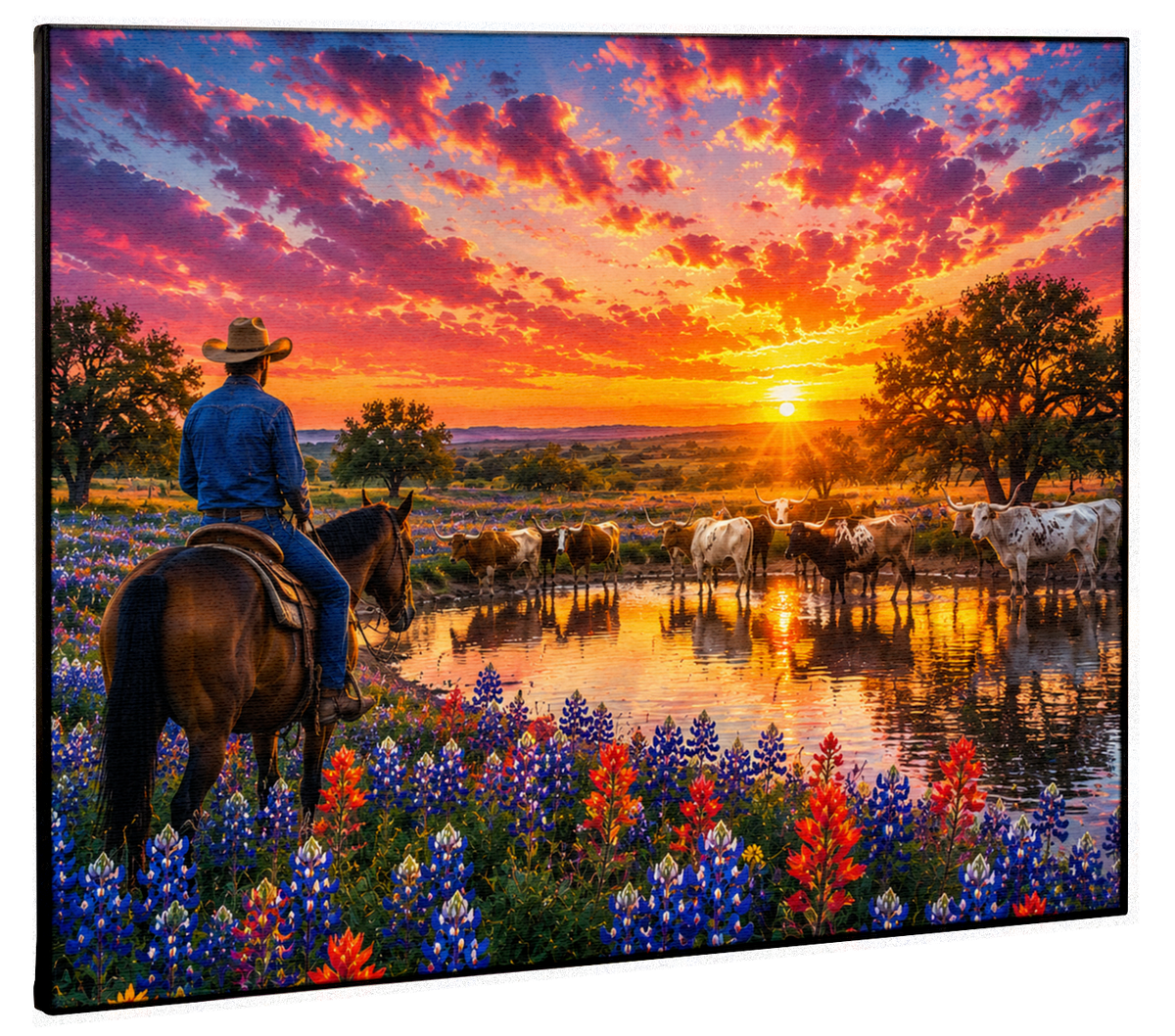 Texas Watering Hole Canvas Print