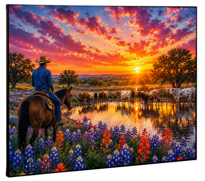 Texas Watering Hole Canvas Print