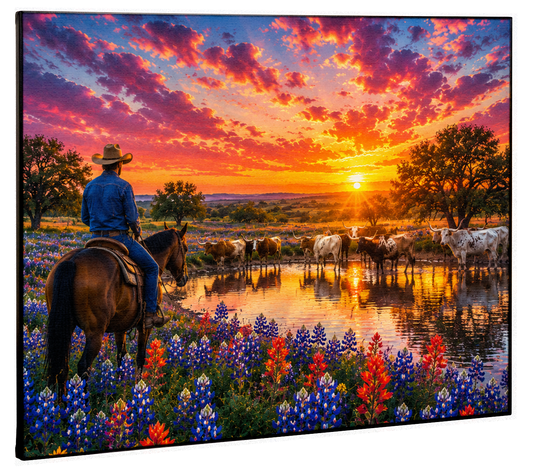 Texas Watering Hole Canvas Print