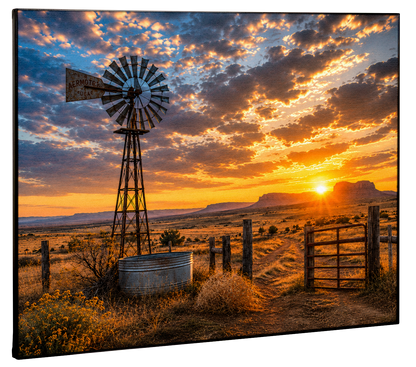 Windmill Sunset Canvas Print
