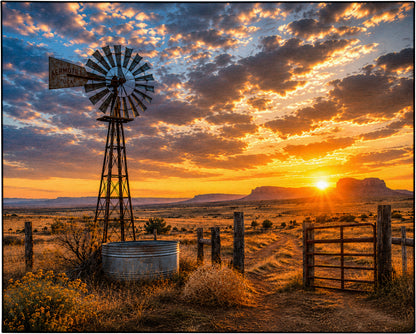 Windmill Sunset Canvas Print