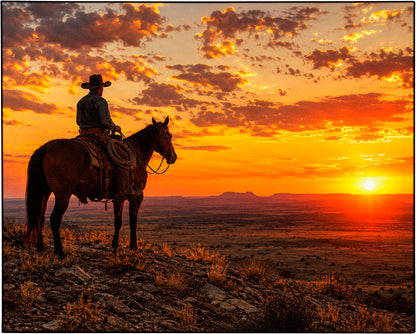 Cowboy Sunset Canvas Print
