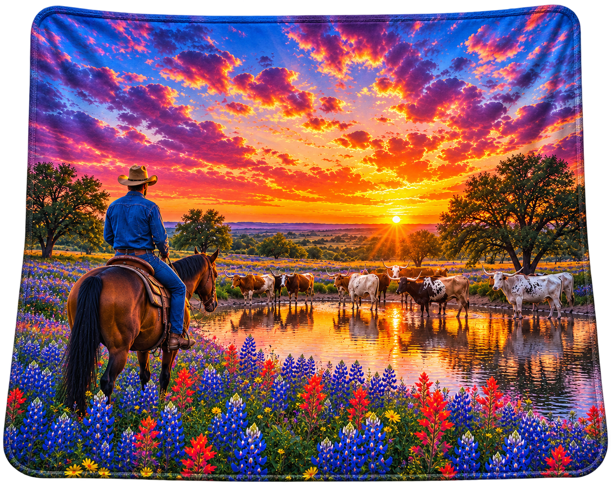 Texas Watering Hole Blanket