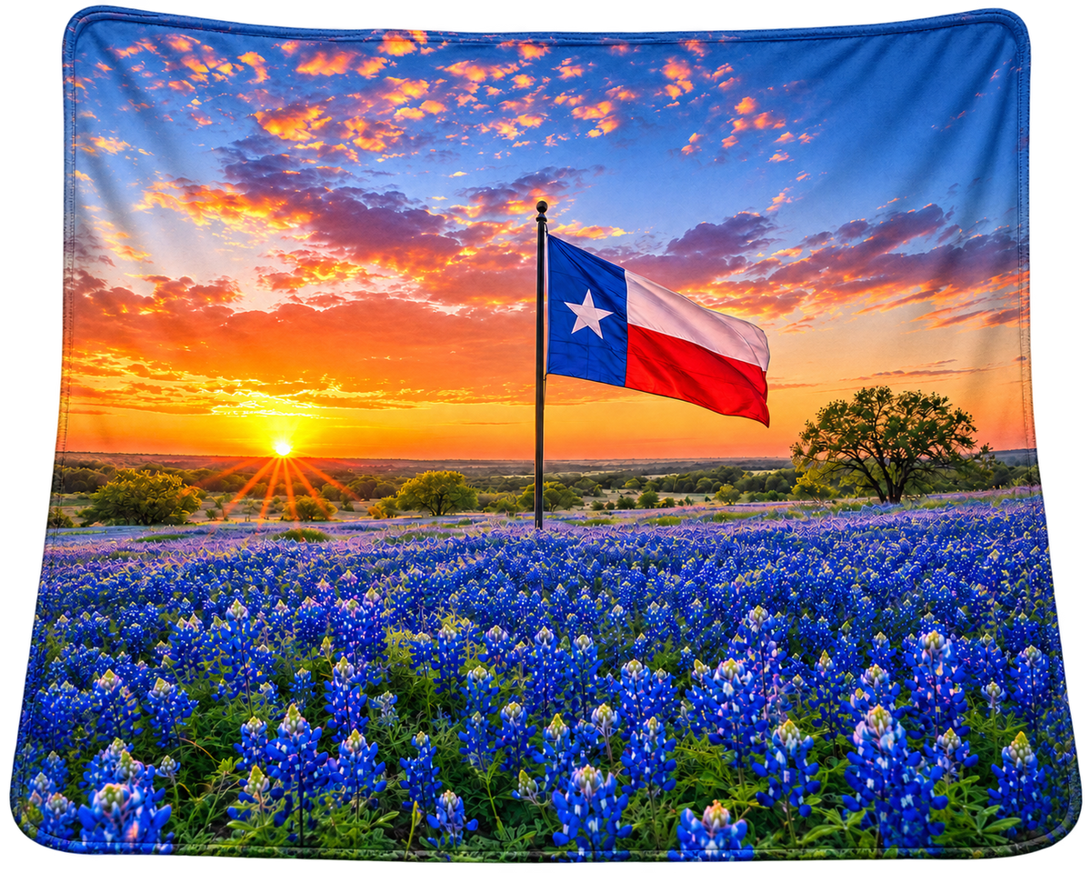 Texas Bluebonnet Sunrise Blanket