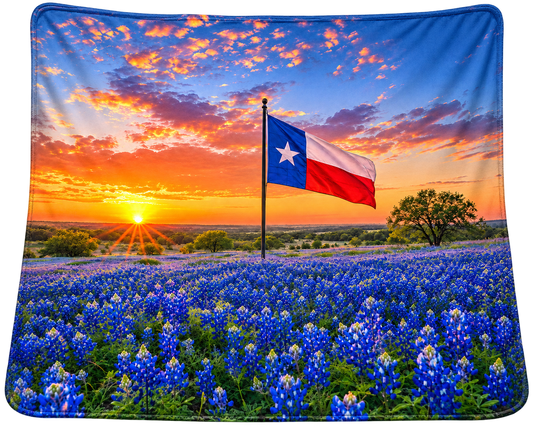 Texas Bluebonnet Sunrise Blanket