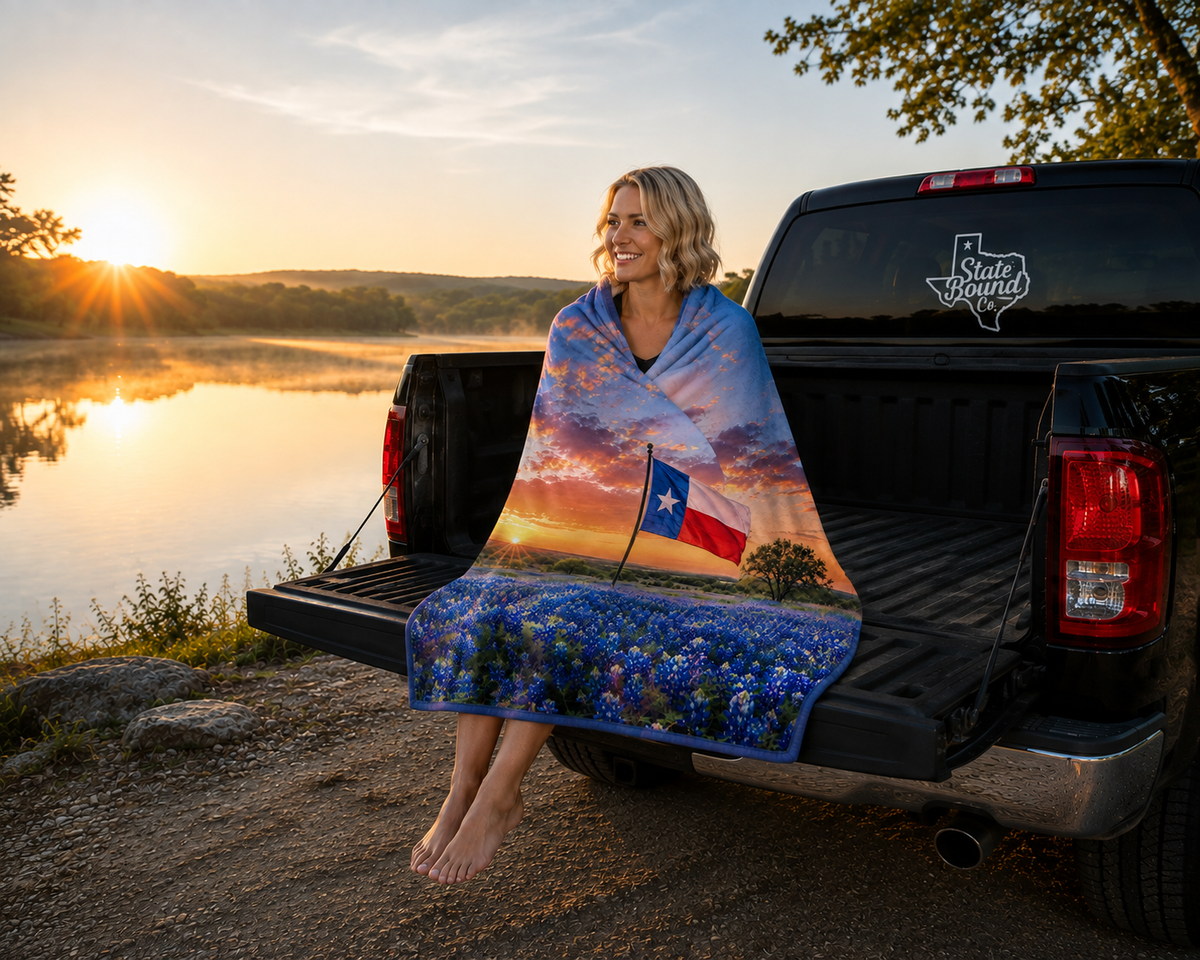 Texas Bluebonnet Sunrise Blanket