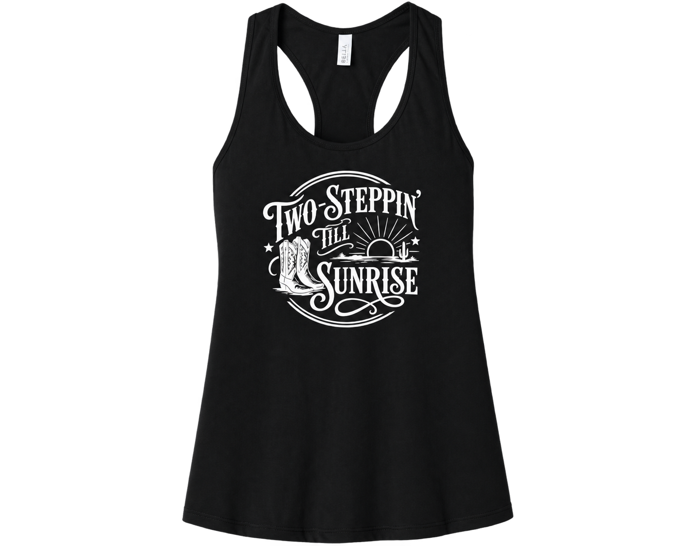 Two Steppin’ Till Sunrise Women’s Racerback Tank