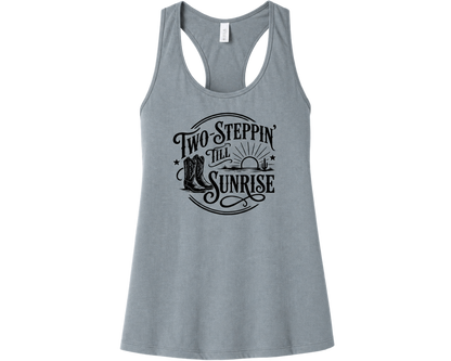Two Steppin’ Till Sunrise Women’s Racerback Tank