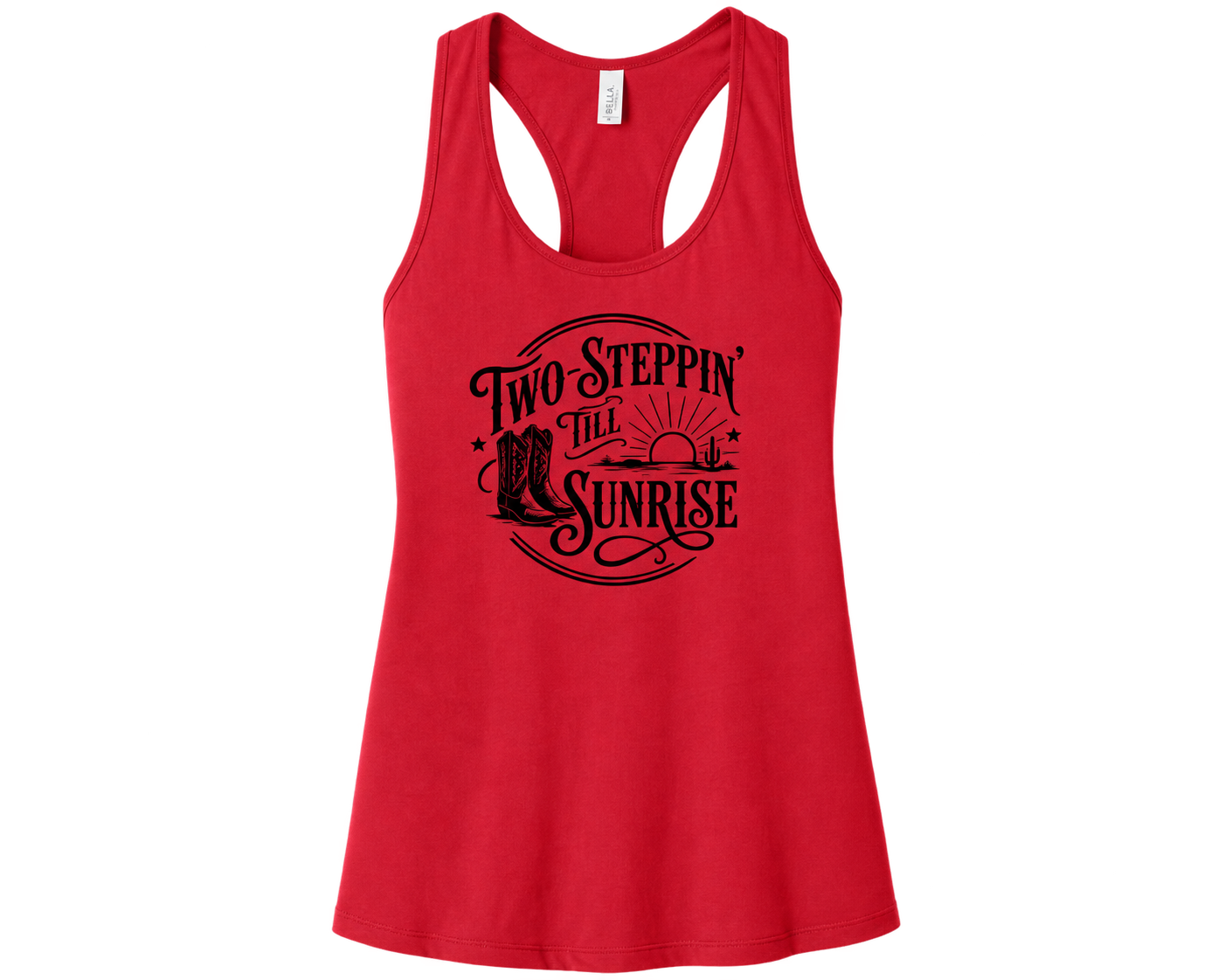 Two Steppin’ Till Sunrise Women’s Racerback Tank