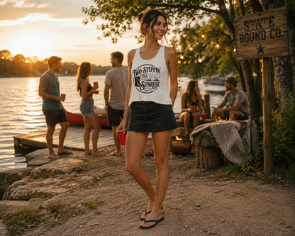 Two Steppin’ Till Sunrise Women’s Racerback Tank